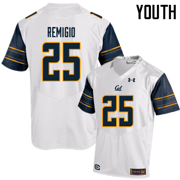 Youth #25 Nikko Remigio Cal Bears UA College Football Jerseys Sale-White - Click Image to Close